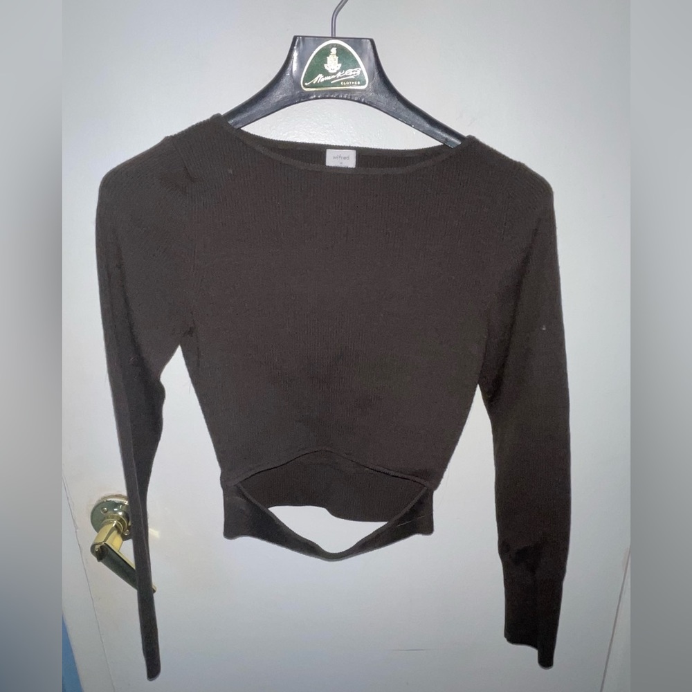Wilfred (Aritzia) Yacine Long Sleeve Top in Deep Grey (Size Medium)